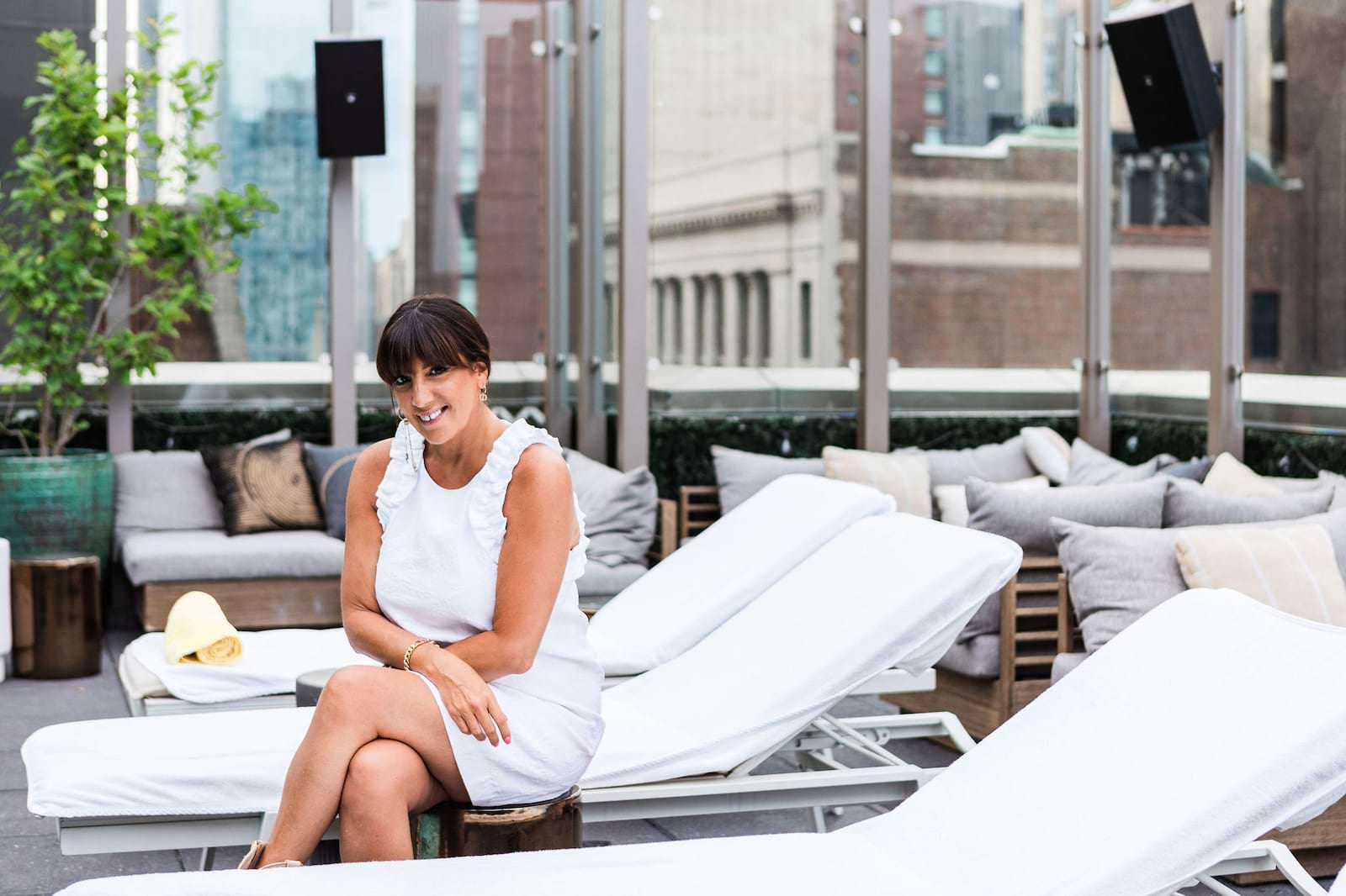 Image of Lisa Johnson on Roof Top bar in New York
